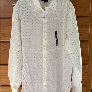 Men's White Dress Shirt- Mini Diamond Shapes